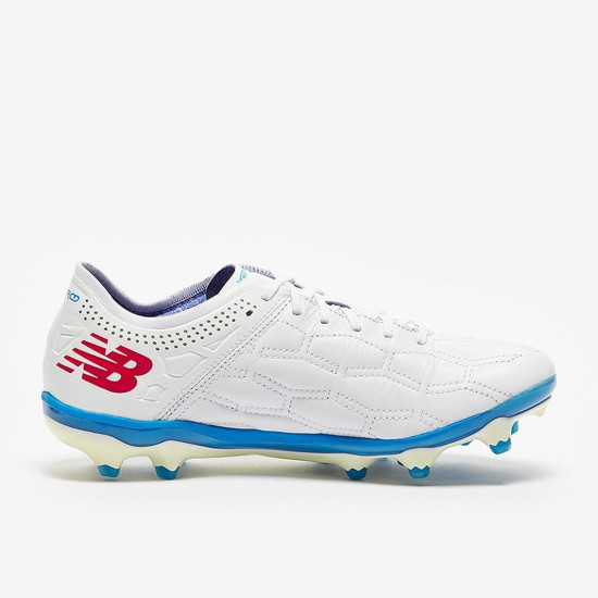 Sepatu Bola New Balance Visaro 2.0 K-Leather FG White Bolt MSVRKFWL