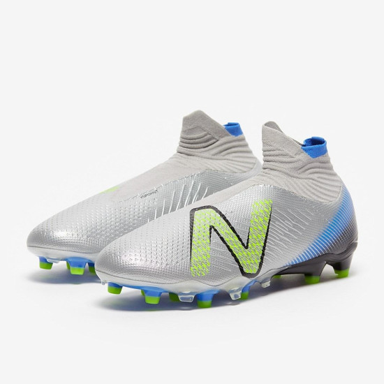 Sepatu Bola New Balance Tekela V4 Pro FG Silver Bright Lapis ST1FSB4