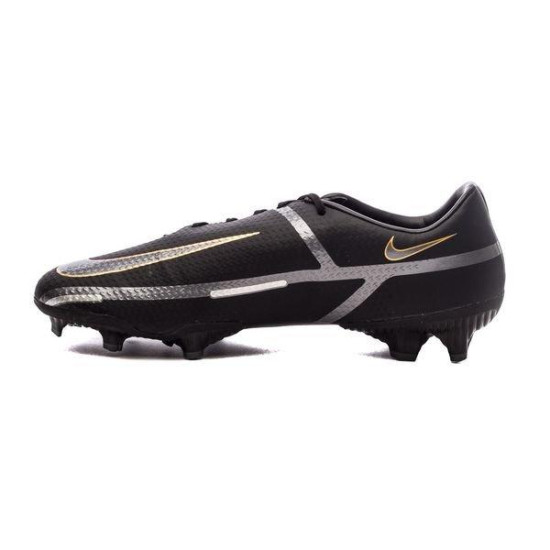 Sepatu Bola Nike Phantom GT 2 Academy MG Shadow Black Metallic Dark Grey Metallic Gold DA4433-007