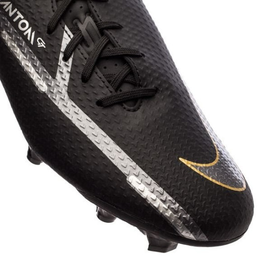 Sepatu Bola Nike Phantom GT 2 Academy MG Shadow Black Metallic Dark Grey Metallic Gold DA4433-007