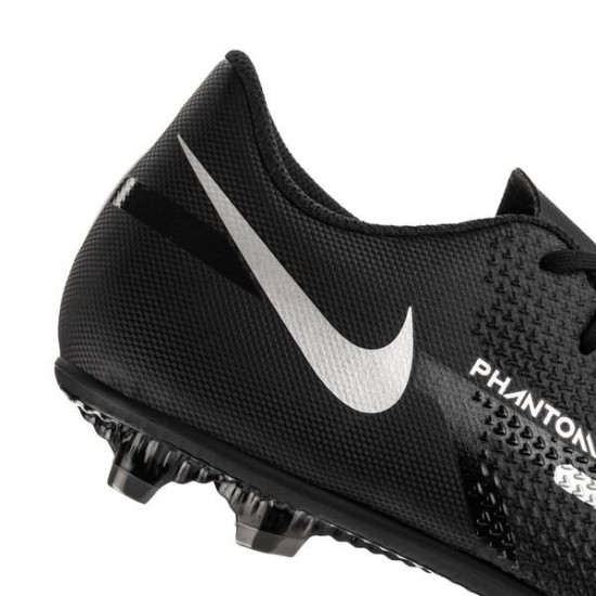 Sepatu Bola Nike Phantom GT 2 Club MG Shadow Black Metallic Silver Dark Grey DA5640-007