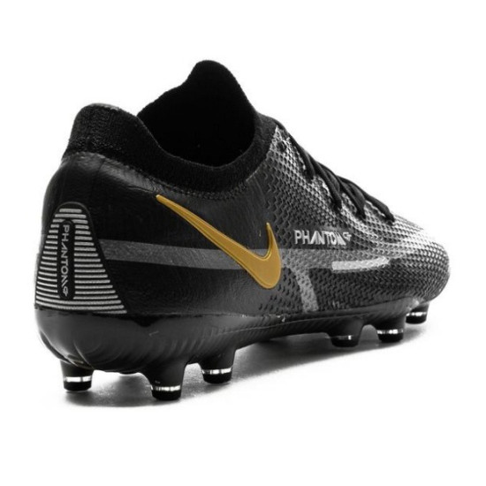 Sepatu Bola Nike Phantom GT 2 Elite AG PRO Shadow Black Metallic Dark Grey Metallic Gold DC0748-007