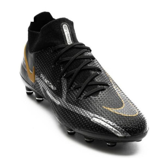 Sepatu Bola Nike Phantom GT 2 Elite DF AG PRO Shadow Black Metallic Dark Grey Metallic Gold DC0749-007