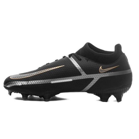 Sepatu Bola Nike Phantom GT 2 Academy DF MG Shadow Black Metallic Dark Grey Metallic Gold DC0797-007