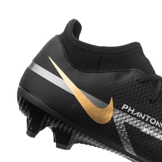 Sepatu Bola Nike Phantom GT 2 Academy DF MG Shadow Black Metallic Dark Grey Metallic Gold DC0797-007