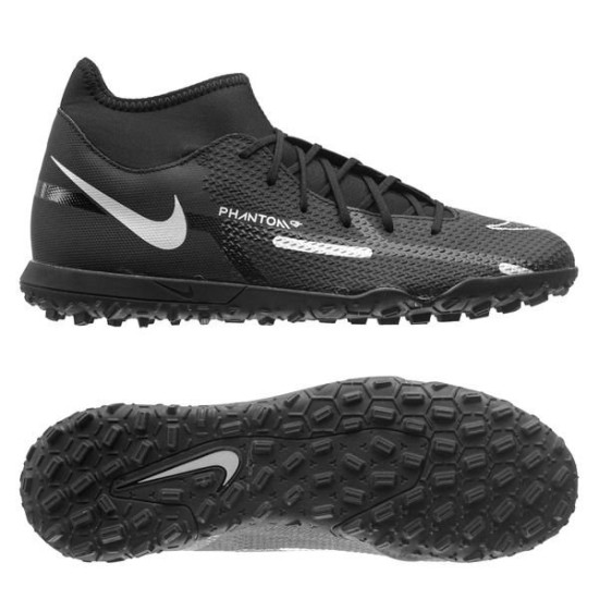 Sepatu Futsal Nike Phantom GT 2 Club DF TF Shadow Black Metallic Silver Dark Grey DC0820-007