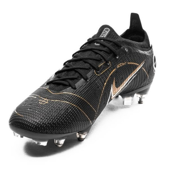 Sepatu Bola Nike Mercurial Vapor 14 Elite SG PRO Anti Clog Shadow Black Metallic Gold Metallic Silver DJ2834-007