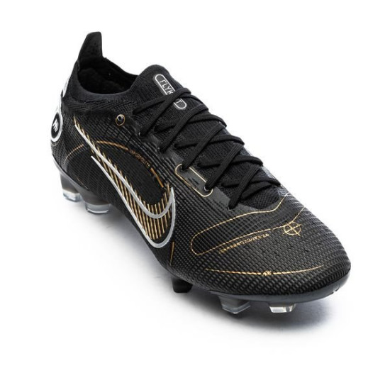 Sepatu Bola Nike Mercurial Vapor 14 Elite FG Shadow Black Metallic Gold Metallic Silver DJ2837-007