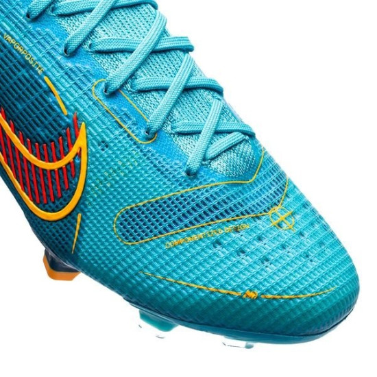 Sepatu Bola Nike Mercurial Vapor 14 Elite FG Blueprint Chlorine Blue Laser Orange Marina DJ2837-484