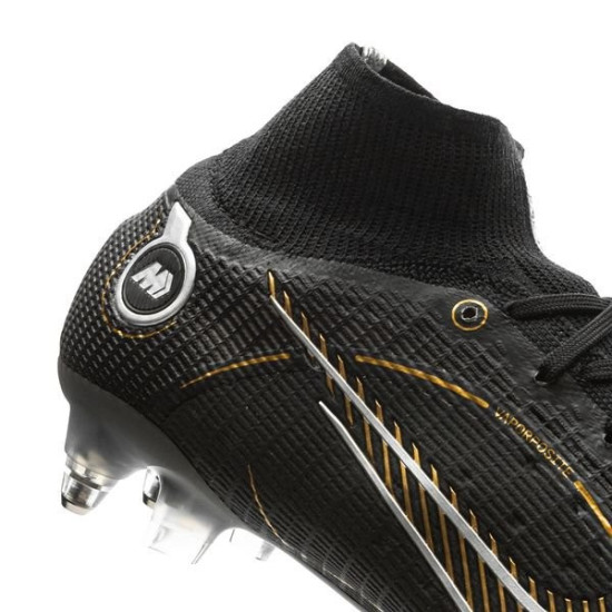 Sepatu Bola Nike Mercurial Superfly 8 Elite SG PRO Anti Clog Shadow Black Metallic Gold Metallic Silver DJ2840-007