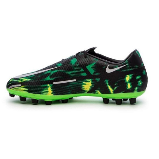 Sepatu Bola Nike Phantom GT 2 Academy AG Shockwave Black Metallic Platinum Green Strike DM0718-003