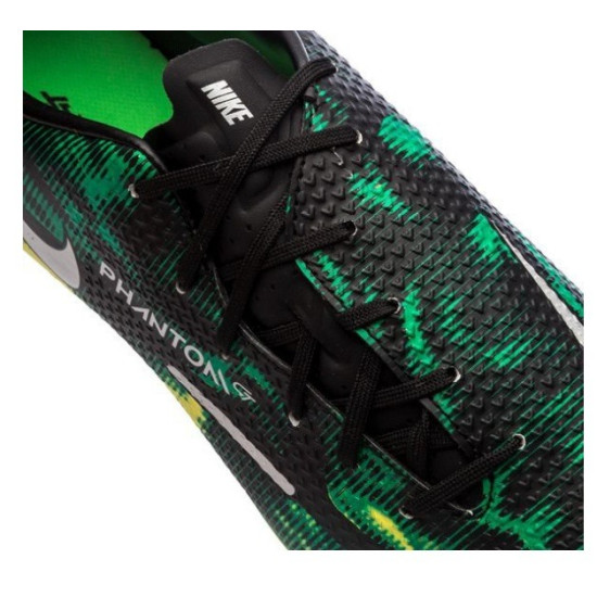 Sepatu Bola Nike Phantom GT 2 Academy AG Shockwave Black Metallic Platinum Green Strike DM0718-003