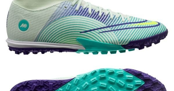 Nike Mercurial Dream Speed Superfly 8 Academy TF Turf Soccer Shoes White/Green/Purple DN3789-375