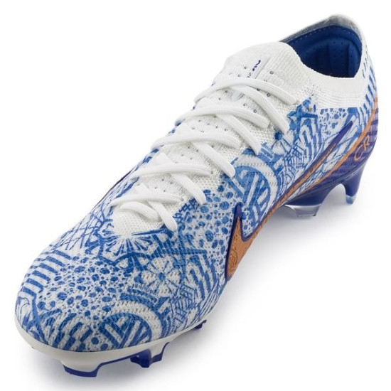 Sepatu Bola Nike Air Zoom Mercurial Vapor 15 Elite FG CR7 Personal Edition White Metallic Copper Concord DQ5299-182