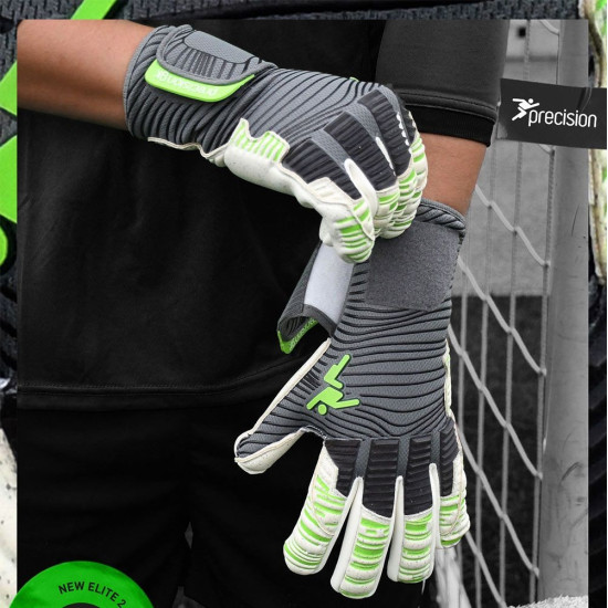 Sarung Tangan Kiper Precision GK Elite 2.0 Quartz Grey Slime Green PRG833