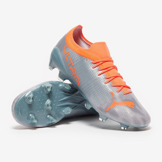 Sepatu Bola Puma Ultra 2.4 FG/AG Diamond Silver Neon Citrus 10669801