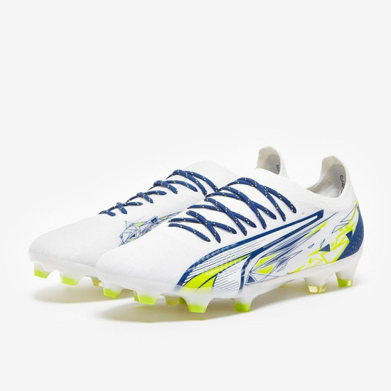 Sepatu Bola Puma Ultra Ultimate X Pulisic FG/AG Puma White Lime Smash  10740801