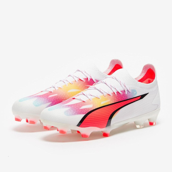 Sepatu Bola Puma ultra Ultimate FG/AG Puma White Fire Orchid 10731101