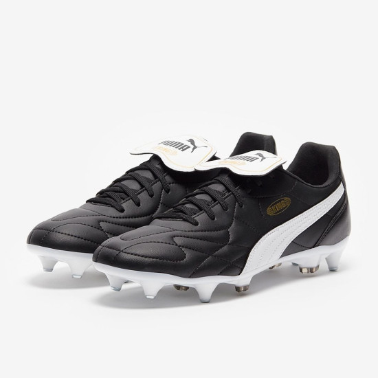 Sepatu Bola Puma King Top MXSG black White Gold 10741601