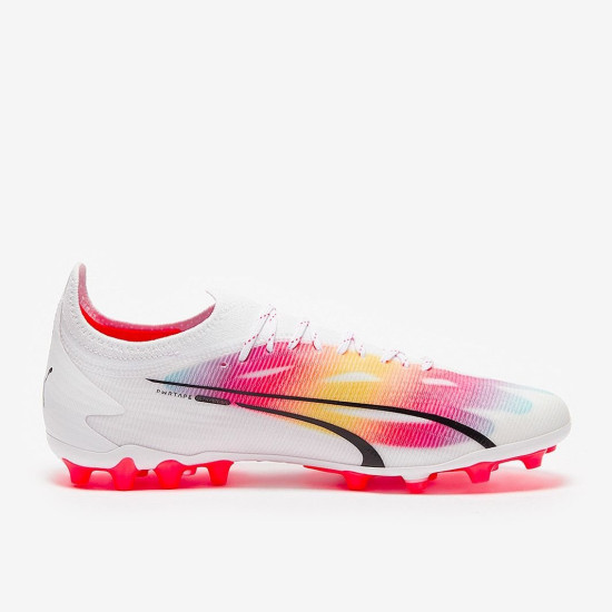 Sepatu Bola Puma ultra Ultimate MG Puma White Fire Orchid 10750601