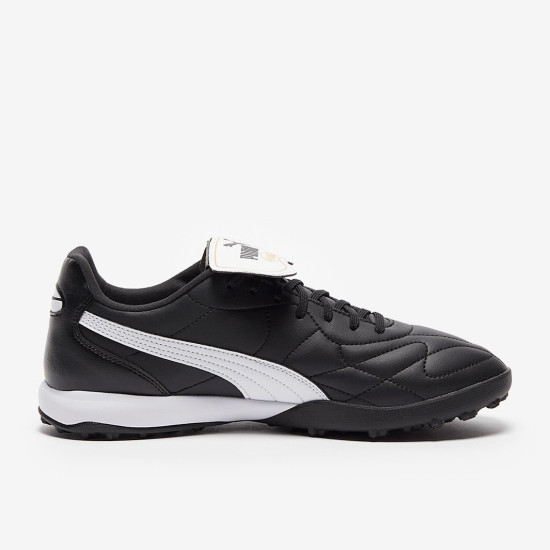 Sepatu Futsal Puma King Top TT Black White Gold 10741701