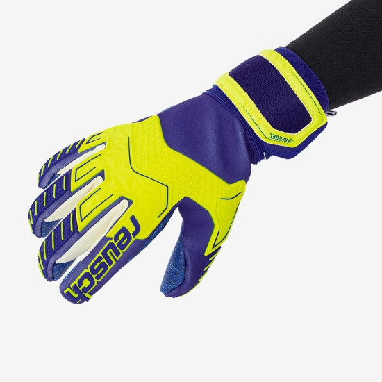 Sarung Tangan Kiper Reusch Attrakt Freegel G3 Fusion LTD Safety Yellow Deep Blue Deep Blue 5070963-2199