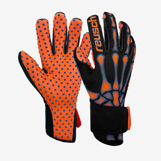 Sarung Tangan Kiper Reusch Pure Contact Infrared SpeedBump Black Orange Blue 5160666-7783