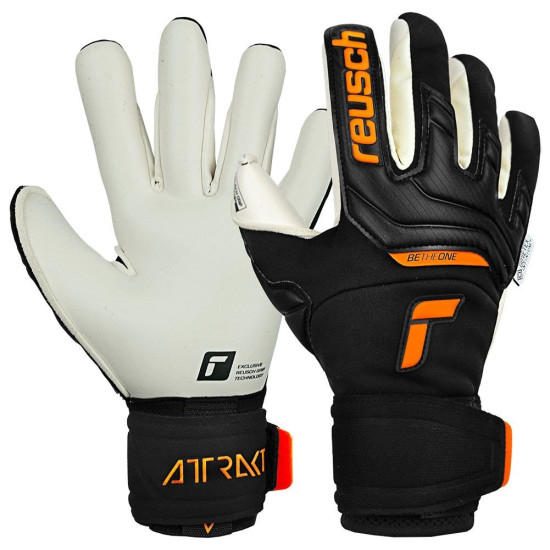 Sarung Tangan Kiper Reusch Attrakt Gold X Gore Tex Infinium Black Shock Orange 52700297783