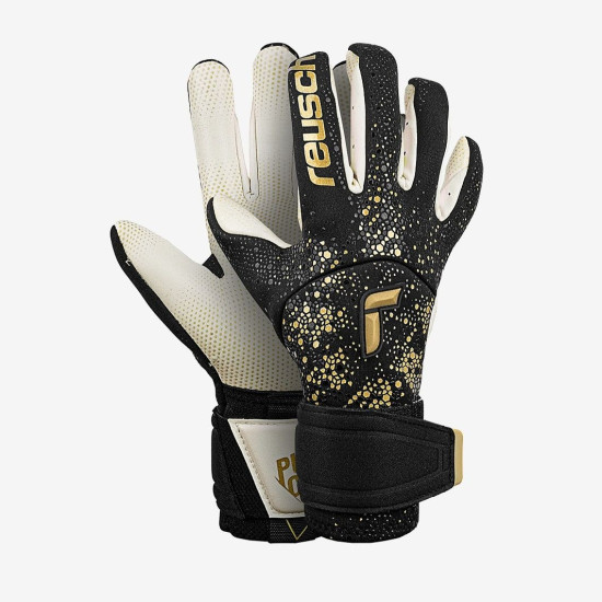 Sarung Tangan Kiper Reusch Pure Contact Gold X GluePrint Black Gold 5270075-7707