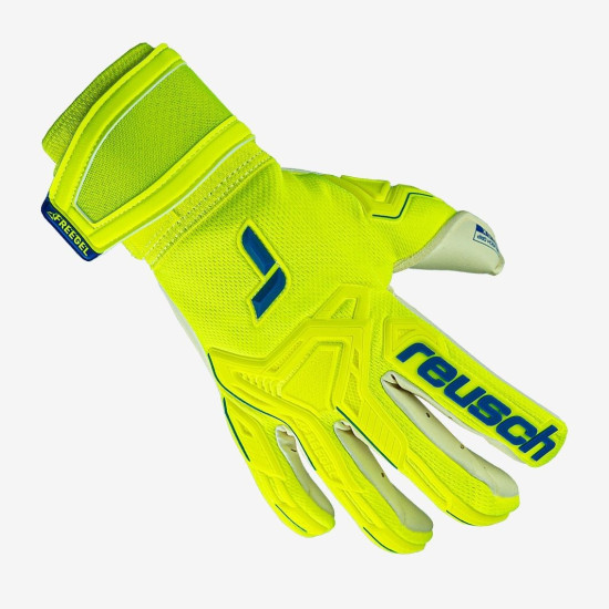 Sarung Tangan Kiper Reusch Attrakt Freegel Gold X Safety Yellow Deep Blue White 5270935-2001