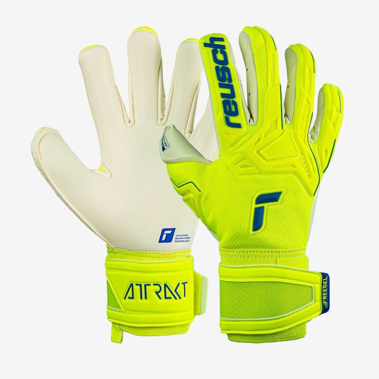 Sarung Tangan Kiper Reusch Attrakt Freegel Gold X Safety Yellow Deep Blue White 5270935-2001