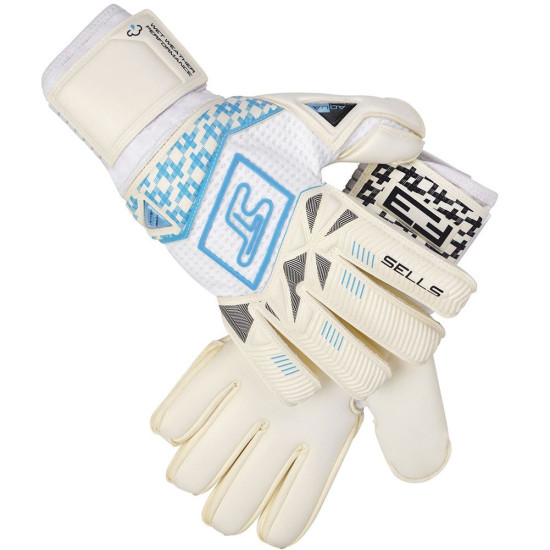 Sarung Tangan Kiper Sells F3 Ultimate White Aqua Blue SGP202005