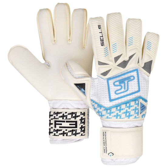 Sarung Tangan Kiper Sells F3 Ultimate White Aqua Blue SGP202005