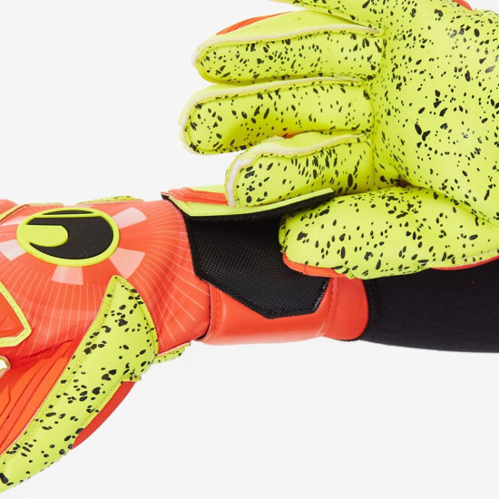 Sarung Tangan Kiper Uhlsport Dynamic Impulse Supergrip Dynamic Orange Fluo Yellow Black 101113801