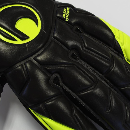 Sarung Tangan Kiper Uhlsport Supersoft HN Flexframe Black Fluo Yellow 101114901