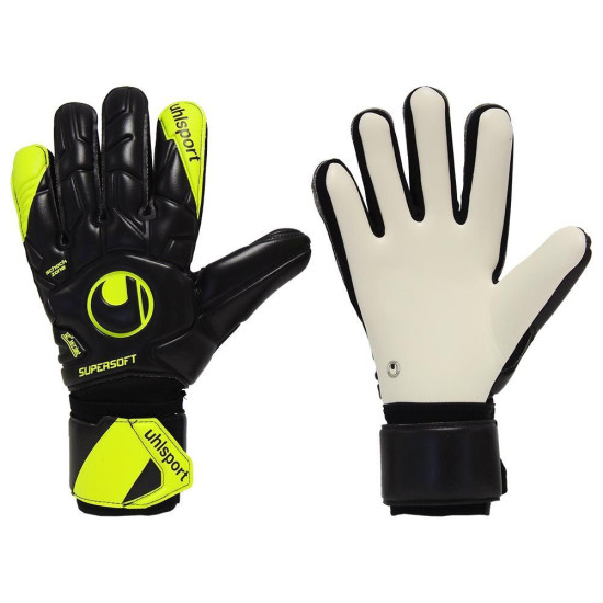 Sarung Tangan Kiper Uhlsport Supersoft HN Flexframe Black Fluo Yellow 101114901