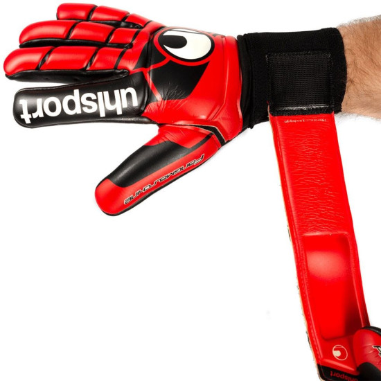 Sarung Tangan Kiper Uhlsport Retro Fangmaschine Supergrip HN Red Black White 101118101