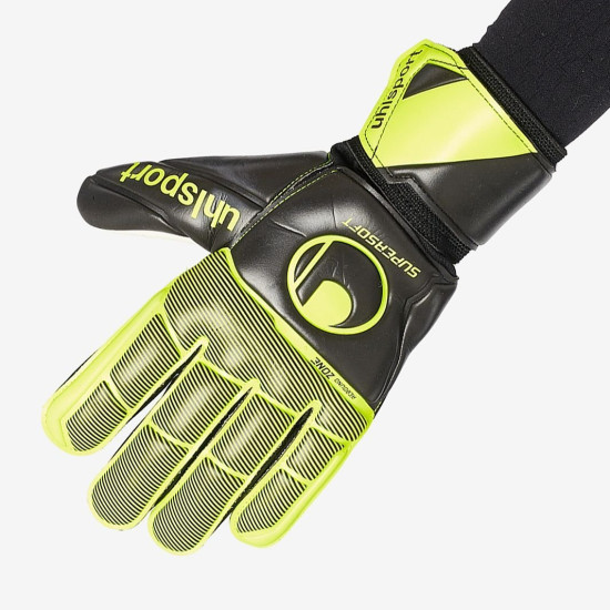 Sarung Tangan Kiper Uhlsport Supersoft HN Flex Frame Black Fluo Yellow 101121801