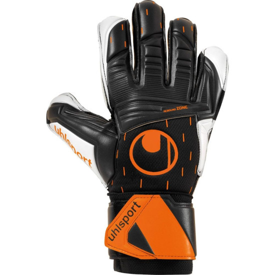 Sarung Tangan Kiper Uhlsport Speed Contact Supersoft Black White Fluo 101126601