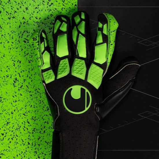 Sarung Tangan Kiper Uhlsport Hyperflex HN Black Fluo Green 101128601