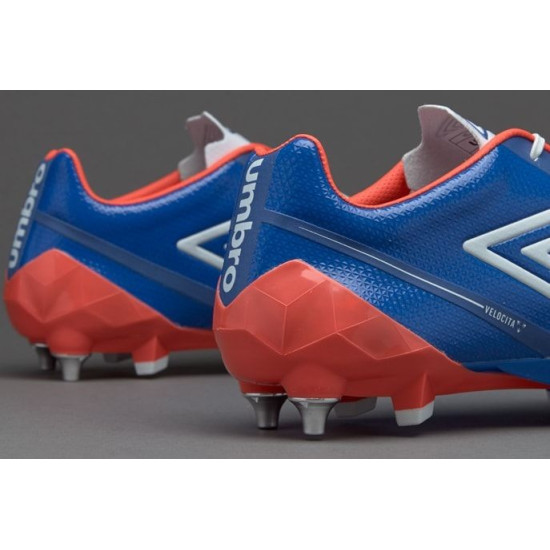 Sepatu Bola Umbro Velocita II Pro SG Dazzing Blue White Fiery Coral 81105U-DR2