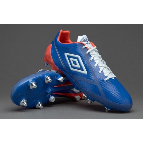 Sepatu Bola Umbro Velocita II Pro SG Dazzing Blue White Fiery Coral 81105U-DR2