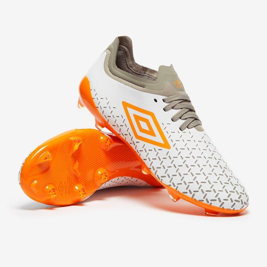 Sepatu Bola Umbro Velocita VI Pro FG White Carrot Gray 81588U-JM9