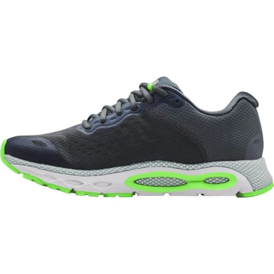 Sepatu Lari Under Armour HOVR Infinite 3 Pitch Grey Halo Grey Hyper Green 3023540 107-8.5