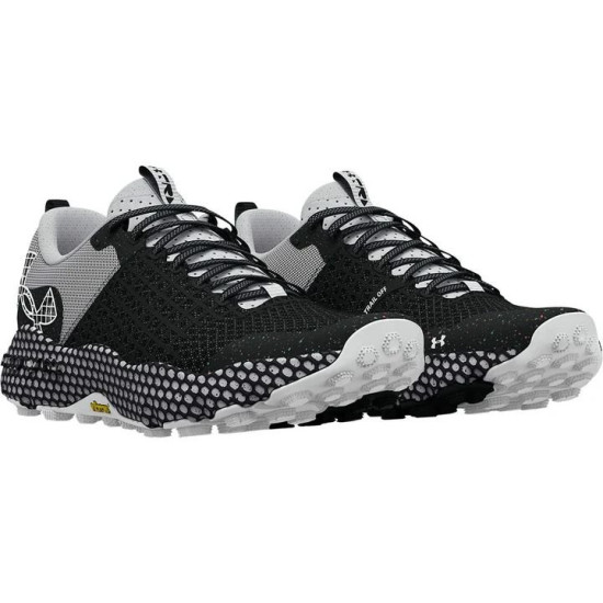 Sepatu Lari Under Armour HOVR Dark Sky Trail Black Halo Grey 3025852-001-6