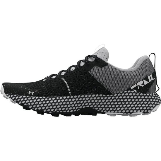 Sepatu Lari Under Armour HOVR Dark Sky Trail Black Halo Grey 3025852-001-6