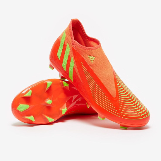 Sepatu Bola Adidas Predator Edge.3 Laceless FG Solar Red Team Solar Green Core Black GW1000