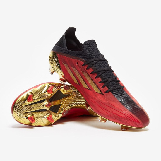 Sepatu Bola Adidas X Speedflow.1 FG Vivid Red Gold Metallic Core Black GY4986